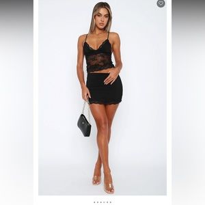 White fox “Later Tonight” mini skirt (bnwt)